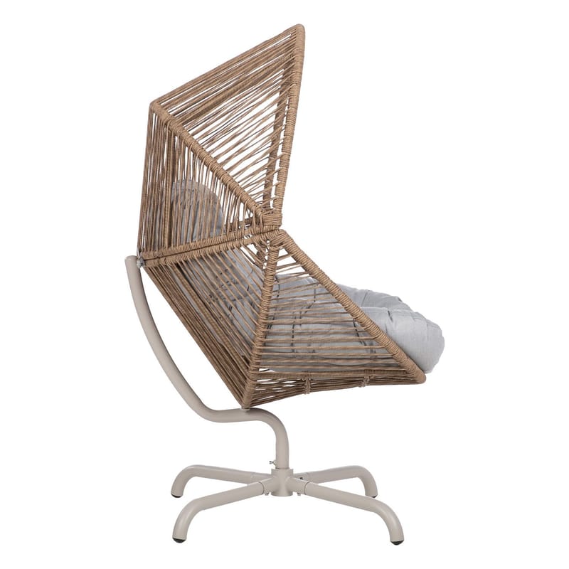 Loungestol HOME4YOU Dorian drejelig 89x95x154 cm lysebrun - Lysebrun - Havemøbler - Havestole - Udendørs lænestol