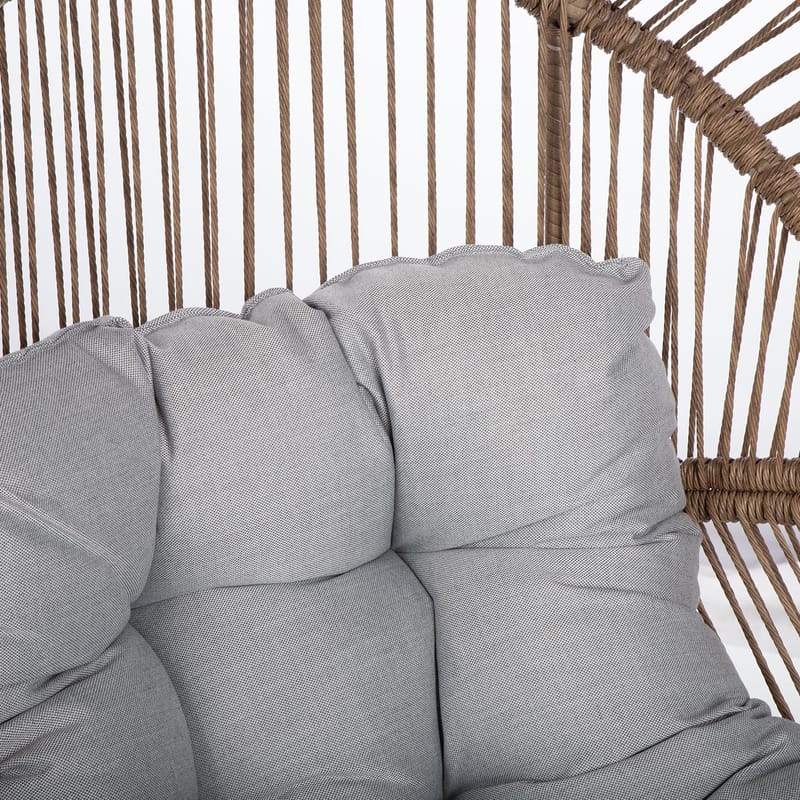 Loungestol HOME4YOU Dorian drejelig 89x95x154 cm lysebrun - Lysebrun - Havemøbler - Havestole - Udendørs lænestol