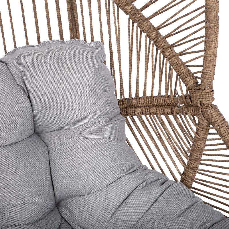 Loungestol HOME4YOU Dorian drejelig 89x95x154 cm lysebrun - Lysebrun - Havemøbler - Havestole - Udendørs lænestol