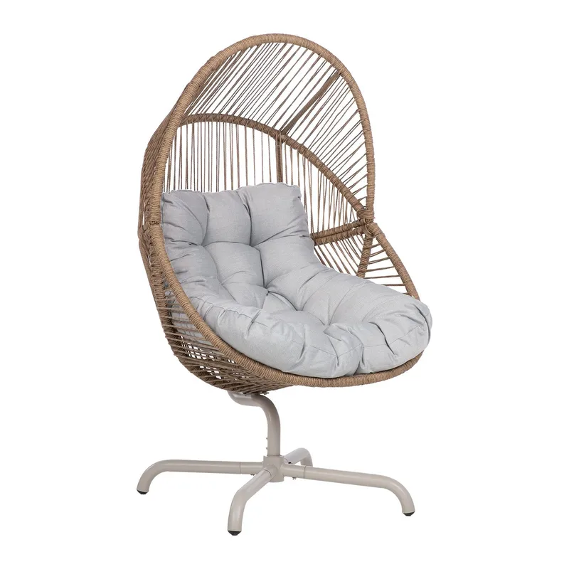 Loungestol HOME4YOU Dorian drejelig 89x95x154 cm lysebrun, Lysebrun