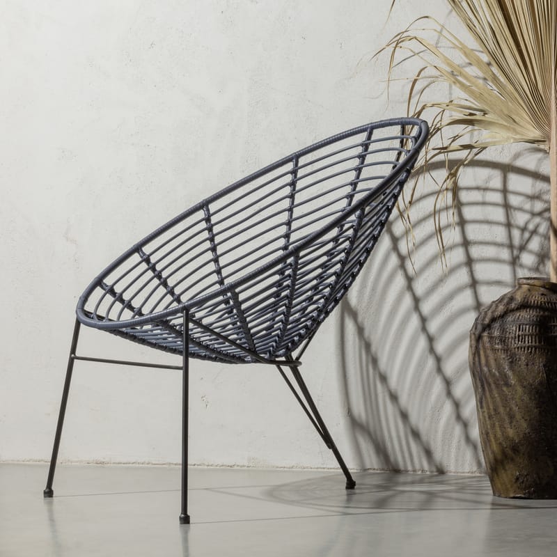 Loungestol Jane 72 cm udendørs - Blæk - Havemøbler - Havestole - Udendørs lænestol