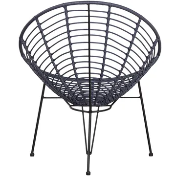 Loungestol Jane 72 cm udendørs - Blæk - Havemøbler - Havestole - Udendørs lænestol