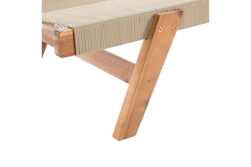 Loungestol Prossedi Beige/lyst træ - Beige/lyst træ - Havemøbler - Havestole - Solseng & solvogn