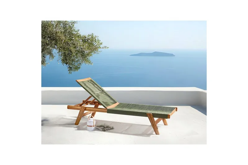 Loungestol Prossedi Grønt/lyst træ - Grønt/lyst træ - Havemøbler - Havestole - Solseng & solvogn