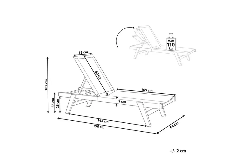 Loungestol Prossedi Beige/lyst træ - Beige/lyst træ - Havemøbler - Havestole - Solseng & solvogn