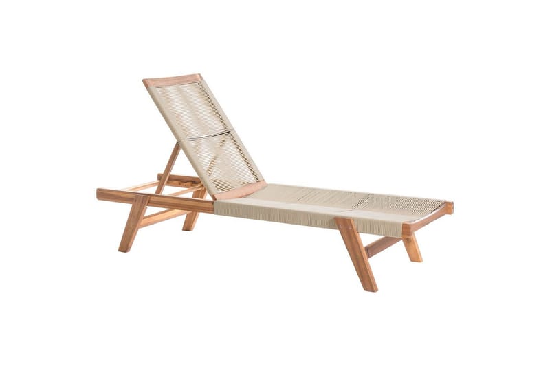 Loungestol Prossedi Beige/lyst træ - Beige/lyst træ - Havemøbler - Havestole - Solseng & solvogn