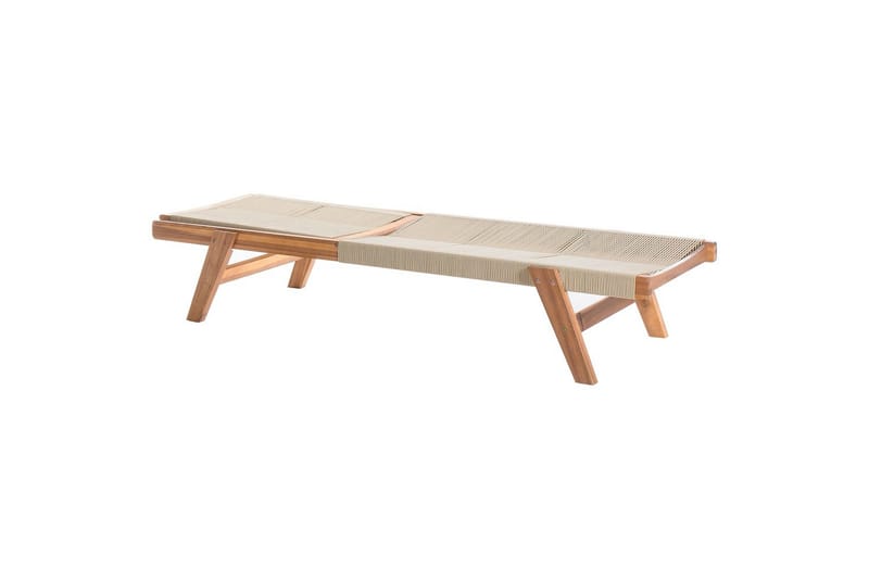 Loungestol Prossedi Beige/lyst træ - Beige/lyst træ - Havemøbler - Havestole - Solseng & solvogn