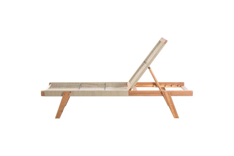 Loungestol Prossedi Beige/lyst træ - Beige/lyst træ - Havemøbler - Havestole - Solseng & solvogn