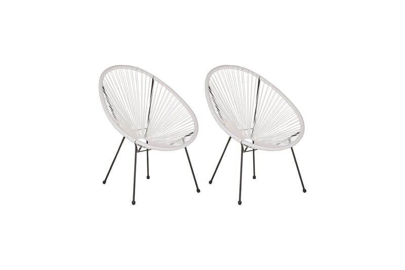 Maniwaki Udendørslænestol - Hvid Sort - Havemøbler - Havestole - Udendørs lænestol