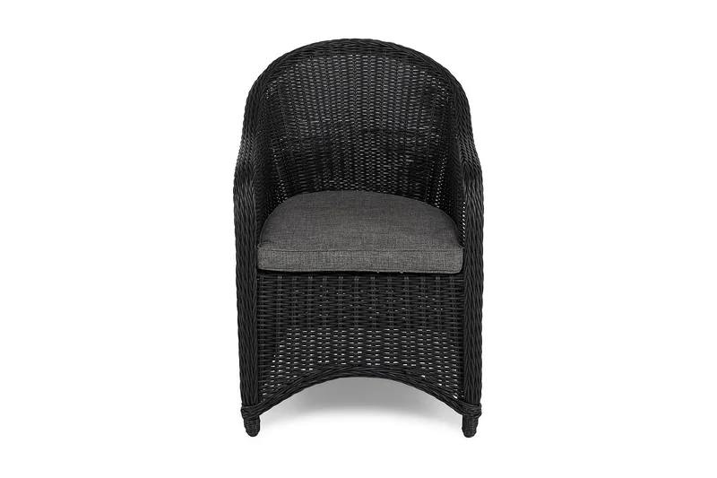 Marcus Light udendørs lænestol med hynde – loungestol i kunstflet til udendørsmøbler - Sort - Havemøbler - Havestole - Udendørs lænestol