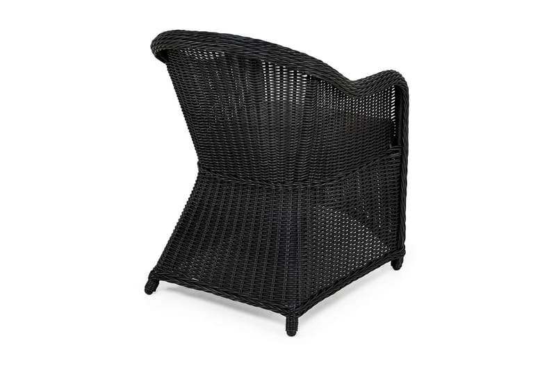 Marcus Light udendørs lænestol med hynde – loungestol i kunstflet til udendørsmøbler - Sort - Havemøbler - Havestole - Udendørs lænestol