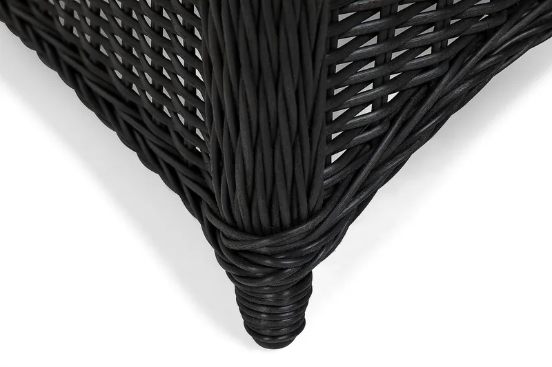 Marcus Light udendørs lænestol med hynde – loungestol i kunstflet til udendørsmøbler - Sort - Havemøbler - Havestole - Udendørs lænestol