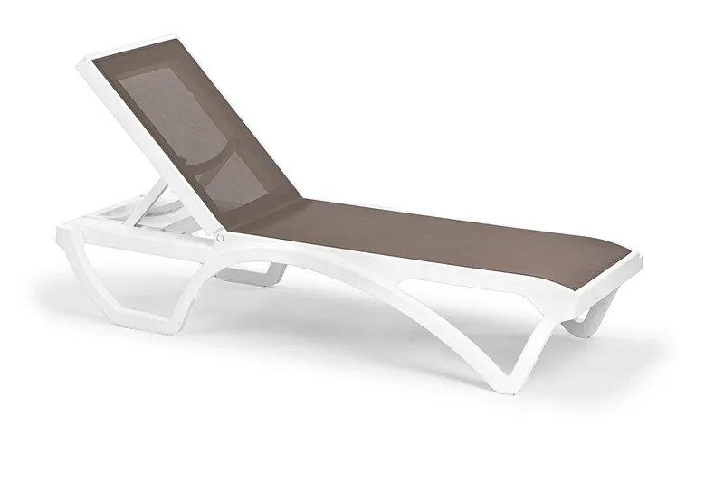 Muneo Solseng 190 cm - Hvid / taupe - Havemøbler - Havestole - Solseng & solvogn