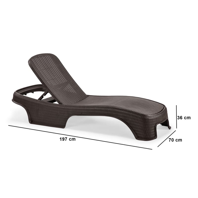Muneo Solseng 197 cm - Mørkebrun - Havemøbler - Havestole - Solseng & solvogn