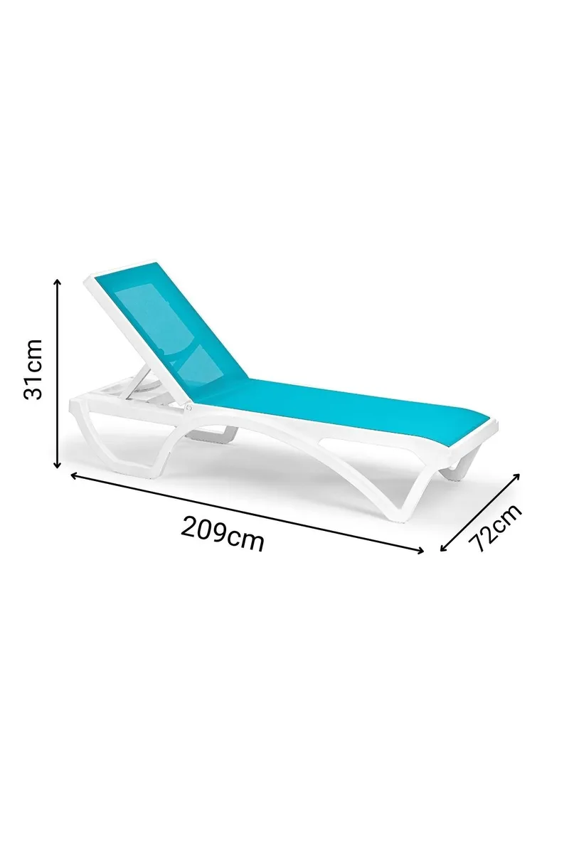 Muneo Solseng 209 cm - Hvid / antracit - Havemøbler - Havestole - Solseng & solvogn