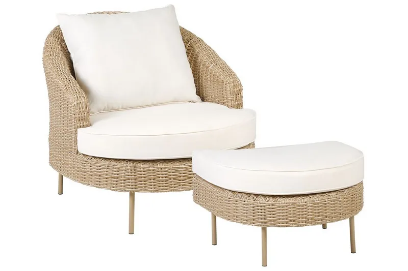 Napa Udendørslænestol, Natur/Beige/Hvid