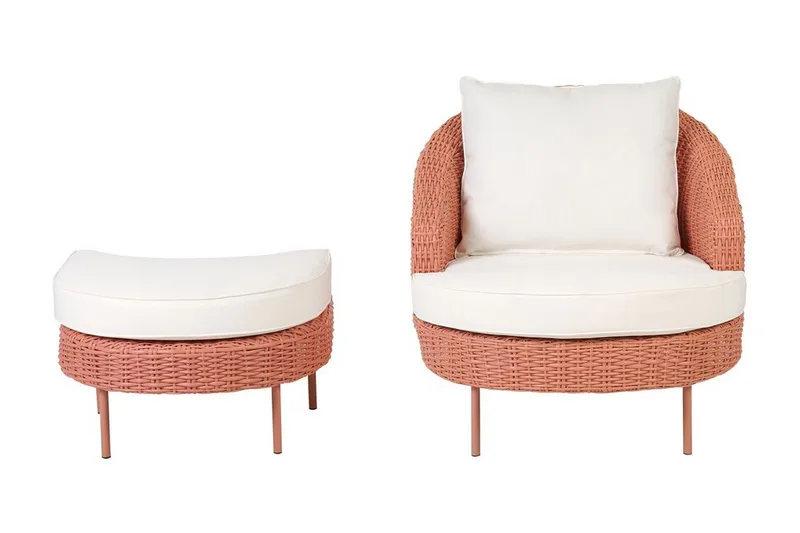 Napa Udendørslænestol - Pink/Hvid - Havemøbler - Havestole - Udendørs lænestol