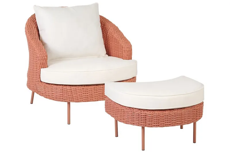 Napa Udendørslænestol, Pink/Hvid