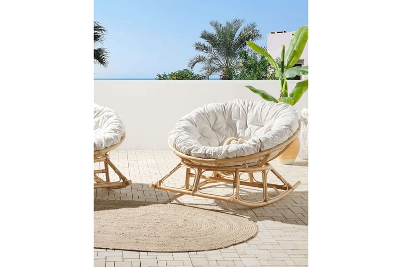 Niverville Gyngestol udendørs - Natur/Beige - Havemøbler - Havestole - Havegyngestol