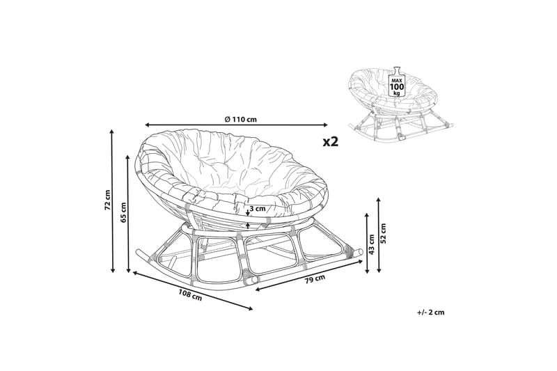 Niverville Gyngestol udendørs - Natur/Beige - Havemøbler - Havestole - Havegyngestol