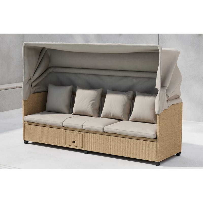 Nopy Solstol 200x60 cm - Beige - Havemøbler - Havestole - Solstole