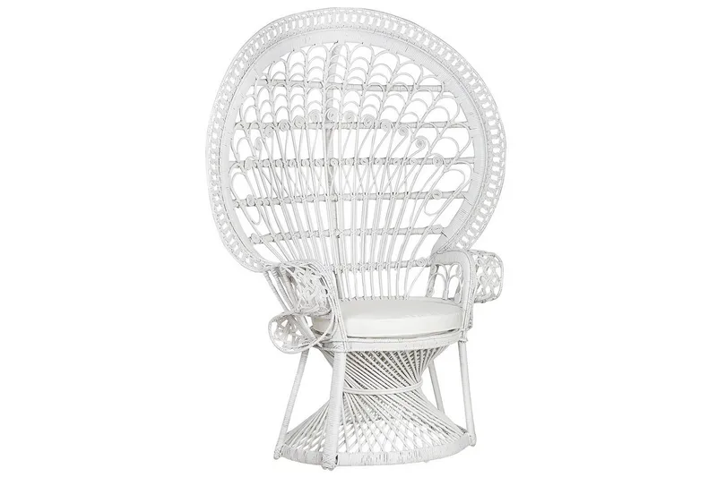 Påfuglestol Emmanuelle, Hvid