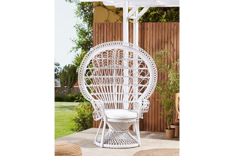 Påfuglestol Emmanuelle - Hvid - Havemøbler - Havestole - Udendørs lænestol