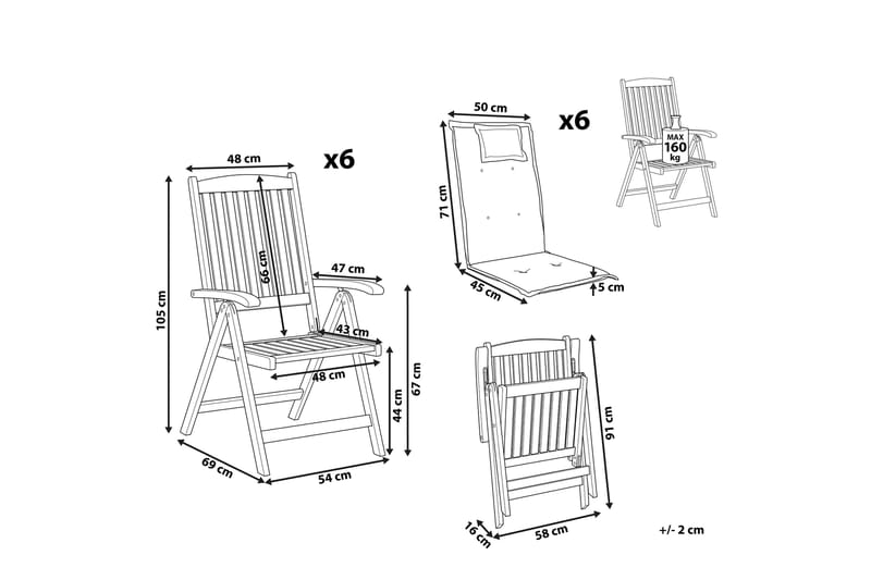 Paolo Positionsstol - Mørkebrun/Beige - Havemøbler - Havestole - Positionsstole