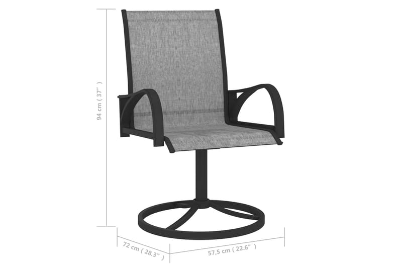 Drejelige havestole 2 stk. textilene og stål grå - Grå - Positionsstole