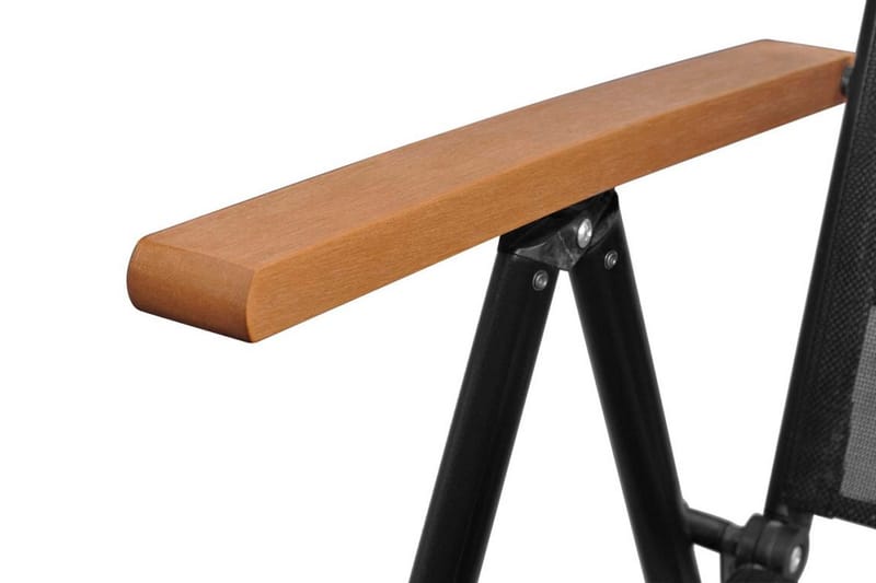 Foldbare Havestole 2 Stk. Aluminium Og Textilene Sort - Sort - Havemøbler - Havestole - Positionsstole