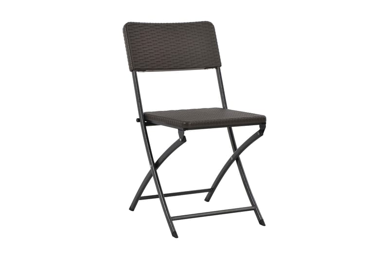 Foldbare Havestole 2 Stk. Hdpe Og Stål Brun - Brun - Havemøbler - Havestole - Positionsstole