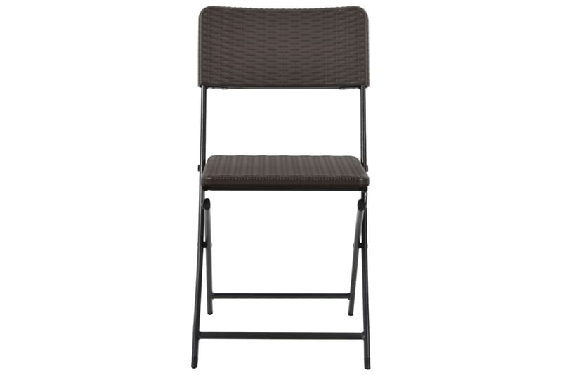 Foldbare Havestole 2 Stk. Hdpe Og Stål Brun - Brun - Havemøbler - Havestole - Positionsstole