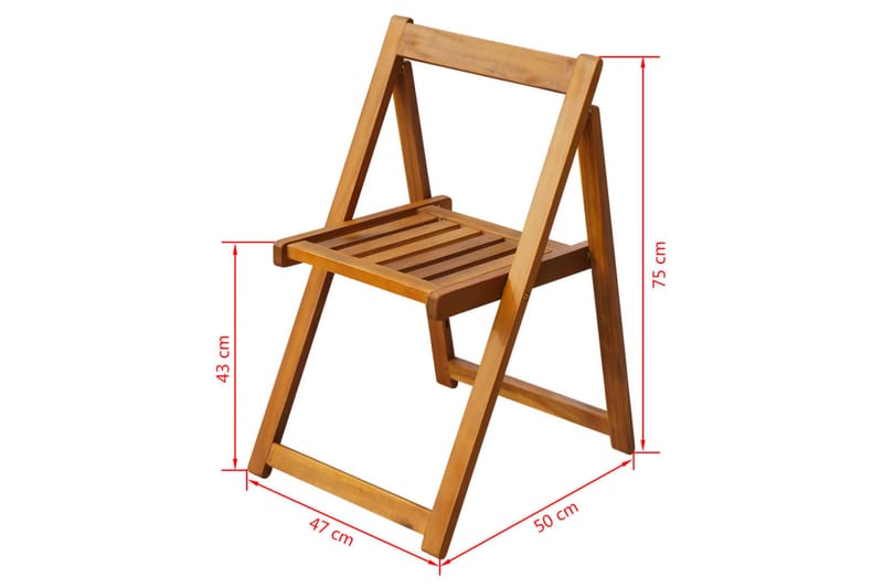 Foldbare Havestole 2 Stk. Massivt Akacietræ Brun - Brun - Havemøbler - Havestole - Positionsstole
