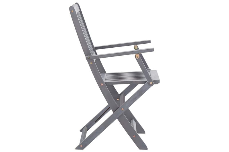 Foldbare Havestole 2 Stk. Massivt Akacietræ - Grå - Positionsstole