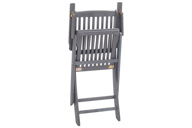 Foldbare Havestole 2 Stk. Massivt Akacietræ - Grå - Positionsstole