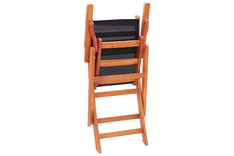 Foldbare Havestole 2 Stk. Massivt Eukalyptustræ Textilene - Sort - Positionsstole