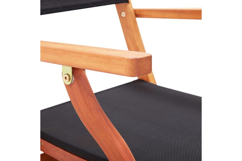 Foldbare Havestole 2 Stk. Massivt Eukalyptustræ Textilene - Sort - Positionsstole