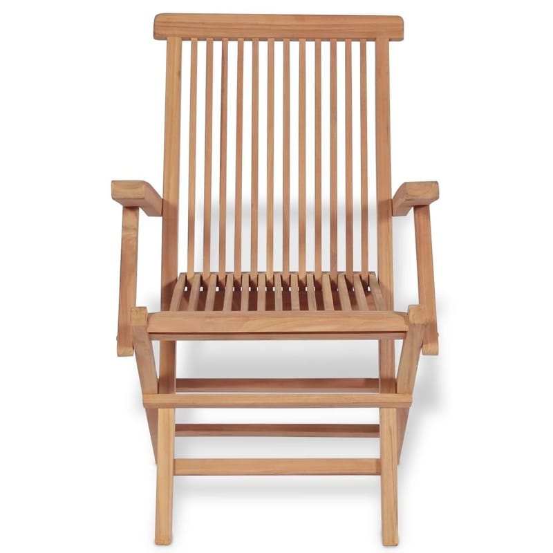 Foldbare Havestole 2 Stk. Massivt Teaktræ - Brun - Positionsstole