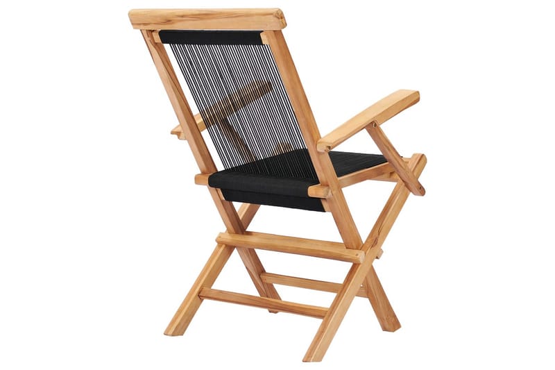 Foldbare Havestole 2 stk. Massivt Teaktræ Og Reb - Brun - Havemøbler - Havestole - Positionsstole