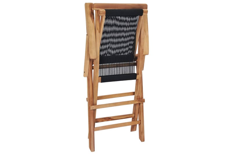 Foldbare Havestole 2 stk. Massivt Teaktræ Og Reb - Brun - Havemøbler - Havestole - Positionsstole