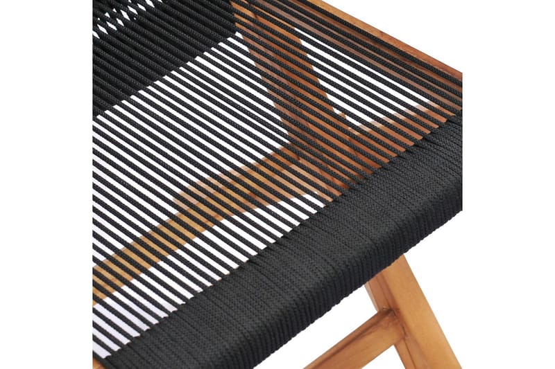 Foldbare Havestole 2 stk. Massivt Teaktræ Og Reb - Brun - Havemøbler - Havestole - Positionsstole