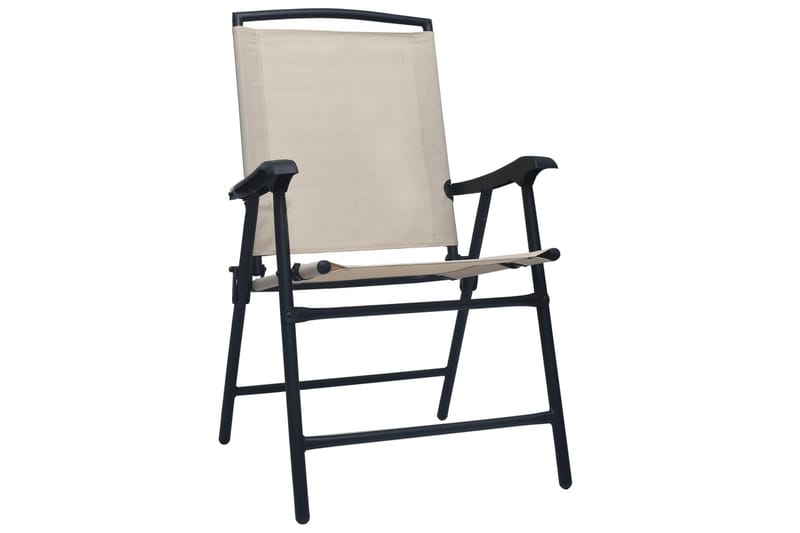 Foldbare Havestole 2 stk. Textilene Cremefarvet - Creme - Havemøbler - Havestole - Positionsstole
