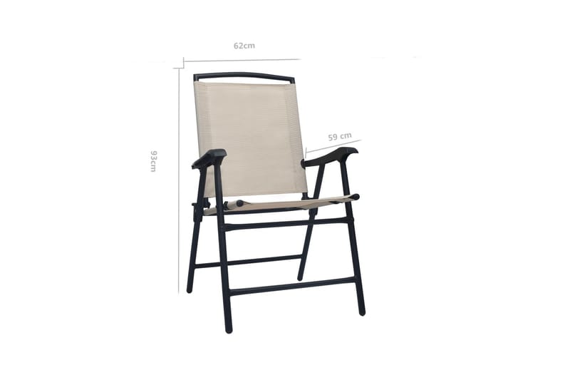 Foldbare Havestole 2 stk. Textilene Cremefarvet - Creme - Havemøbler - Havestole - Positionsstole