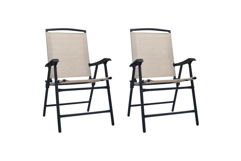 Foldbare Havestole 2 stk. Textilene Cremefarvet - Creme - Positionsstole