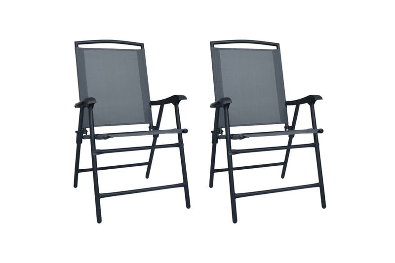 Foldbare Havestole 2 stk. Textilene Grå - Grå - Positionsstole