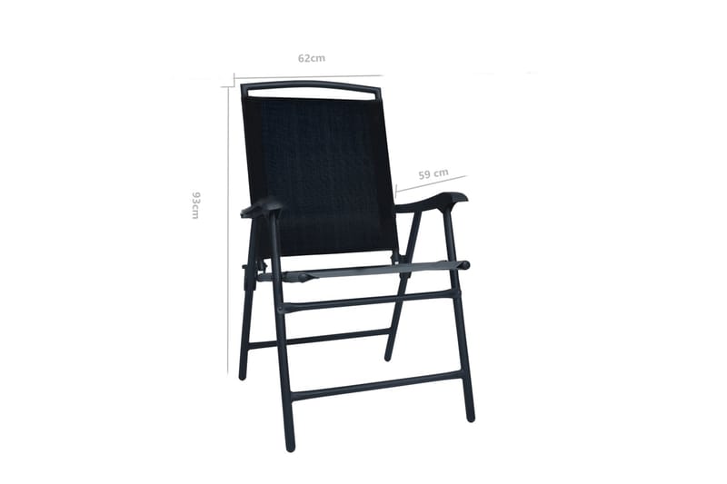 Foldbare Havestole 2 stk. Textilene Sort - Sort - Havemøbler - Havestole - Positionsstole