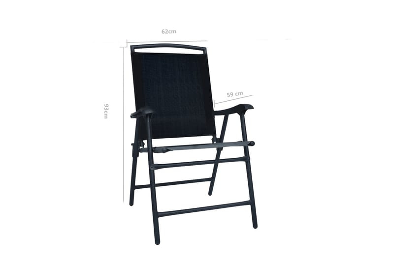 Foldbare Havestole 2 stk. Textilene Sort - Sort - Positionsstole