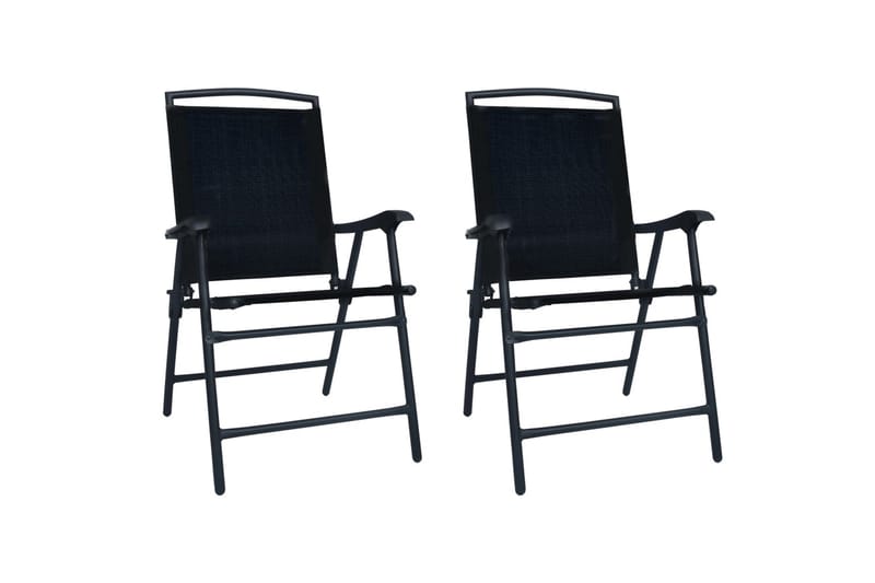 Foldbare Havestole 2 stk. Textilene Sort - Sort - Havemøbler - Havestole - Positionsstole