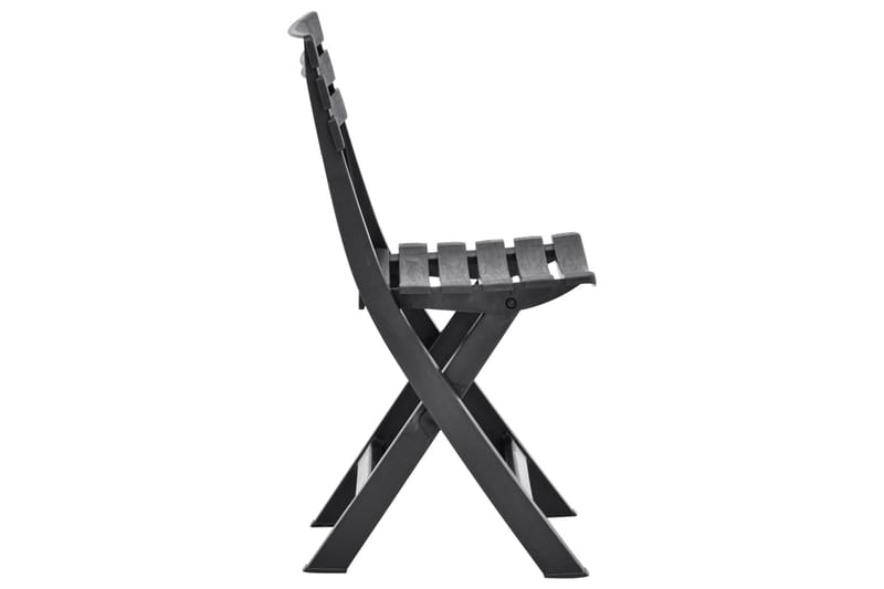 Foldbare Havestole 2 stk. Plastik Antracitgrå - Grå - Positionsstole