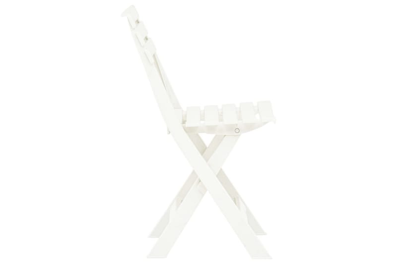 Foldbare Havestole 2 stk. Plastik Hvid - Hvid - Positionsstole